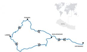Kathmandu and Pokhara Tour Map