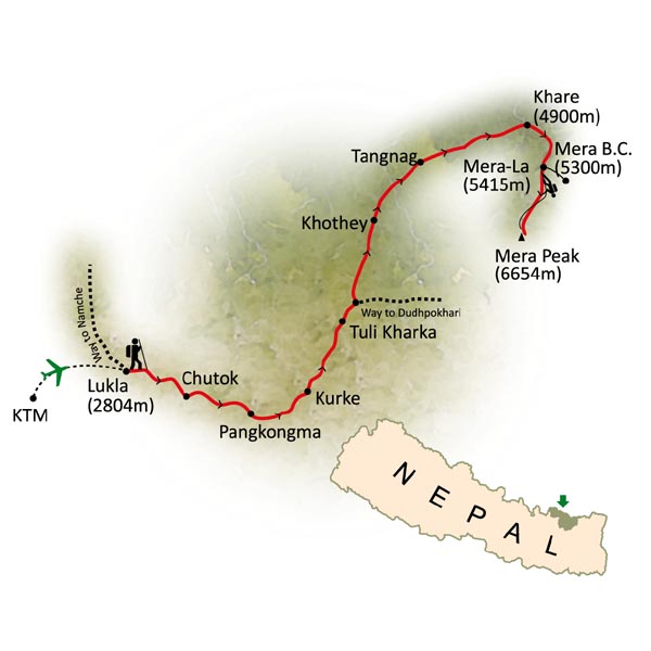 Mera Peak Climbing Map