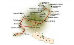 Annapurna Poon Hill and Volunteer Services Map