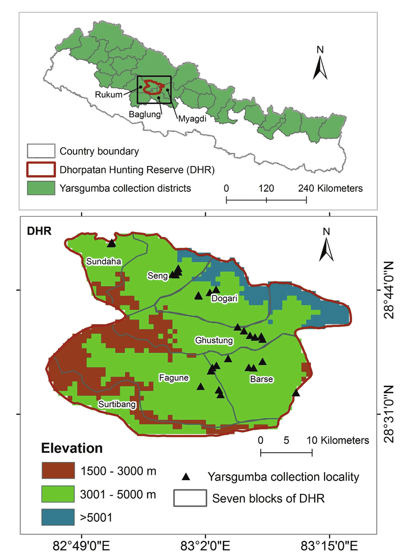 Dhorpatan Hunting Reserve Trek Map
